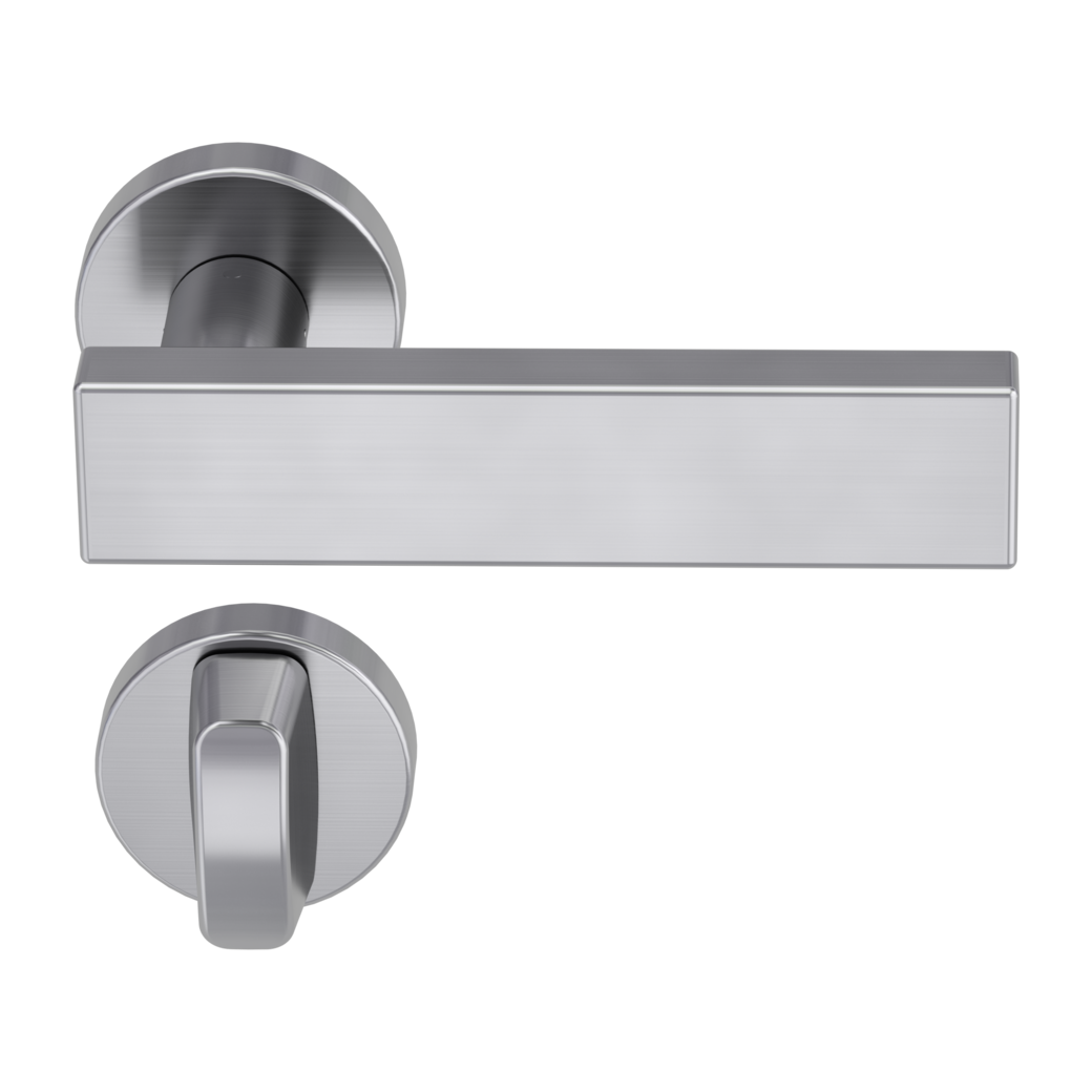 Türgriffgarnitur CUBE Klipptechnik Rosetten rund WC Edelstahl matt