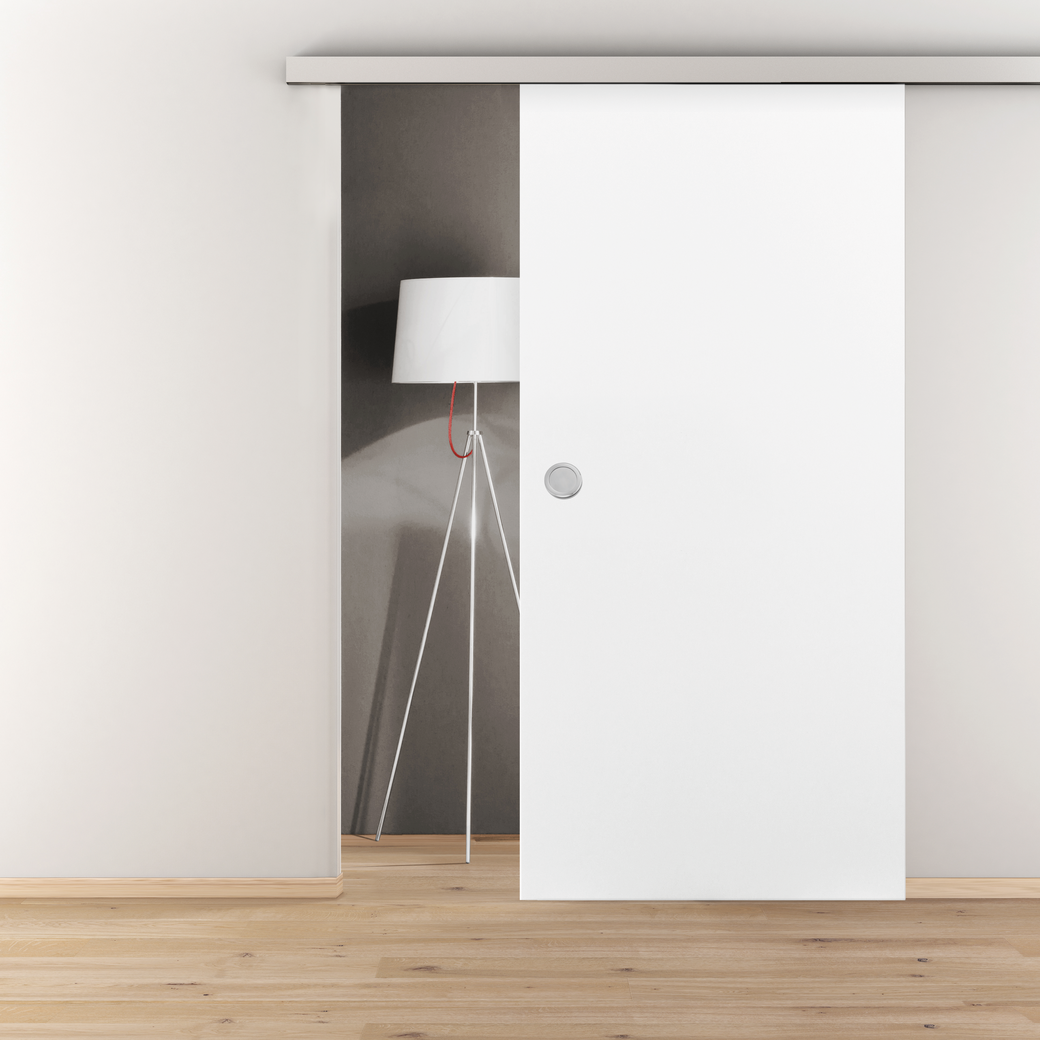 Holzschiebetür weiß blickdicht Wabenaufbau inkl. Nut 935x2058x39mm Weisslack