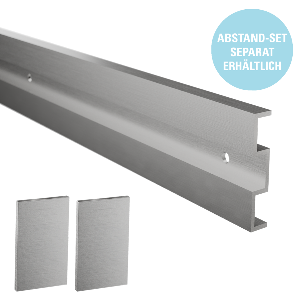 Schiebetür-Set JUBIDOOR PREMIUM Glas teilmattiert 935x2058mm Wandmontage inkl. CIRCLE Alu EV1