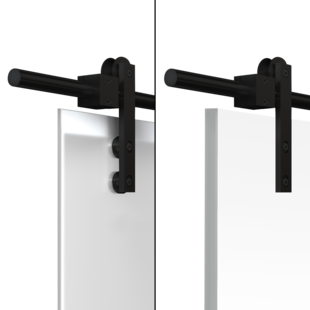 Schiebetürsystem GALAXY PREMIUM BLACK, Oberfläche Schwarz, Montageort Wandmontage, Anzahl Türflügel und Breite 2m 1-flügelig, Softeinzug, Traglast 40 kg