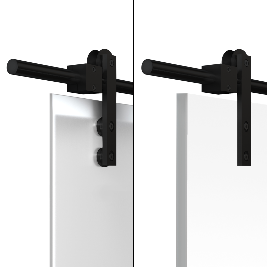 Schiebetürsystem GALAXY PREMIUM BLACK Wandmontage/Glastür, Holztür 2m 1-flg. Schwarz FLEX QUATTRO 