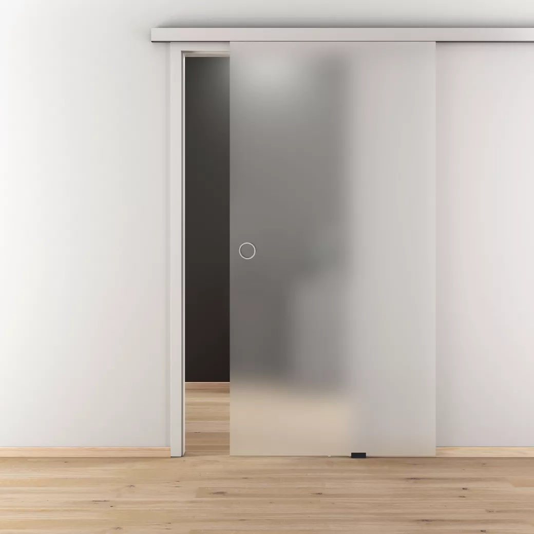 Schiebetür-Set SMILE DOORS Glas matt 935x2058mm Wandmontage inkl. GM_49110 Alu EV1