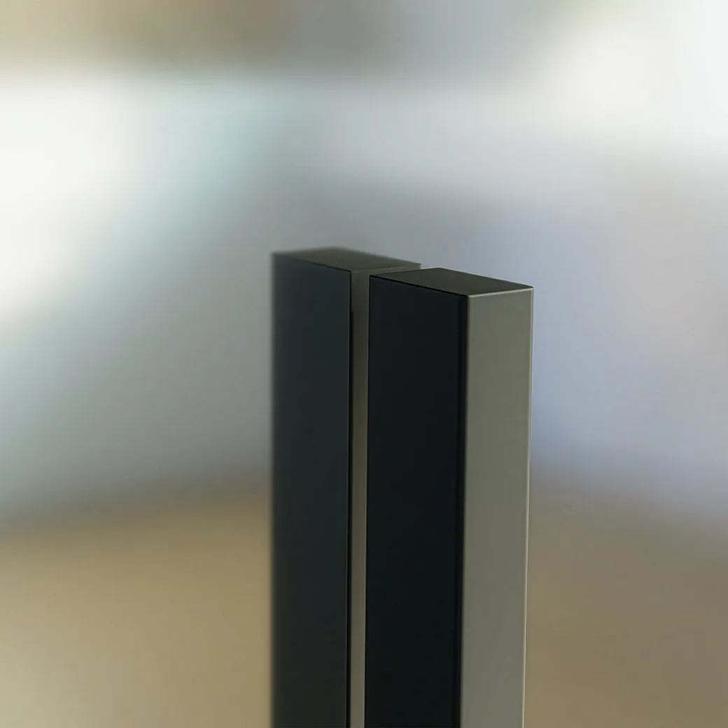 Schiebetür-Set JUBIDOOR LOFTLINE BLACK inkl. Griffstange Glas teilmattiert 935x2058 Wandmontage