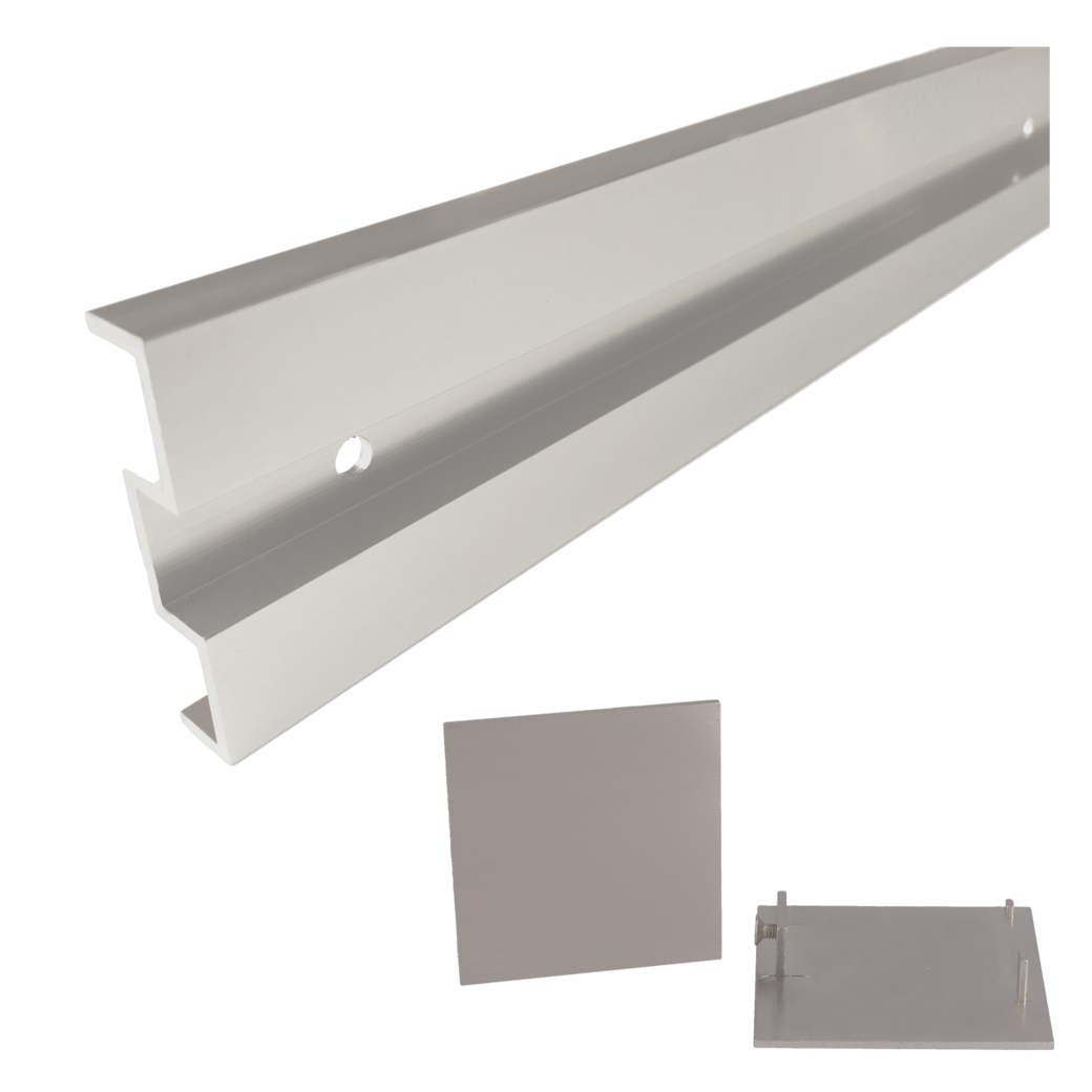 Wandabstand-Set JUBIDOOR 18.5 Distanzprofil, Endkappen 1900mm Alu EV1