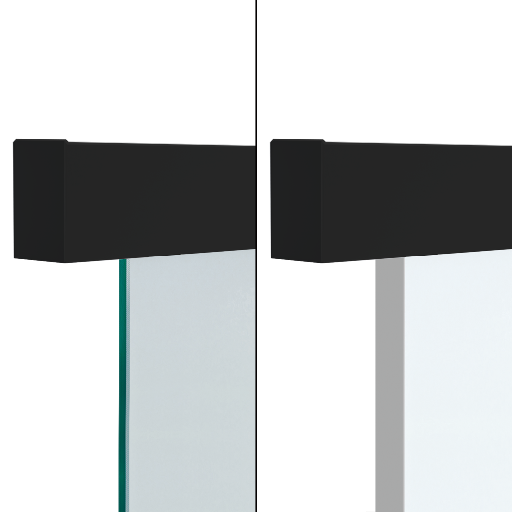Schiebetürsystem LINEA 40 PREMIUM Wandmontage/Glastür, Holztür 1,9m 1-flg. Schwarz FLEX QUATTRO