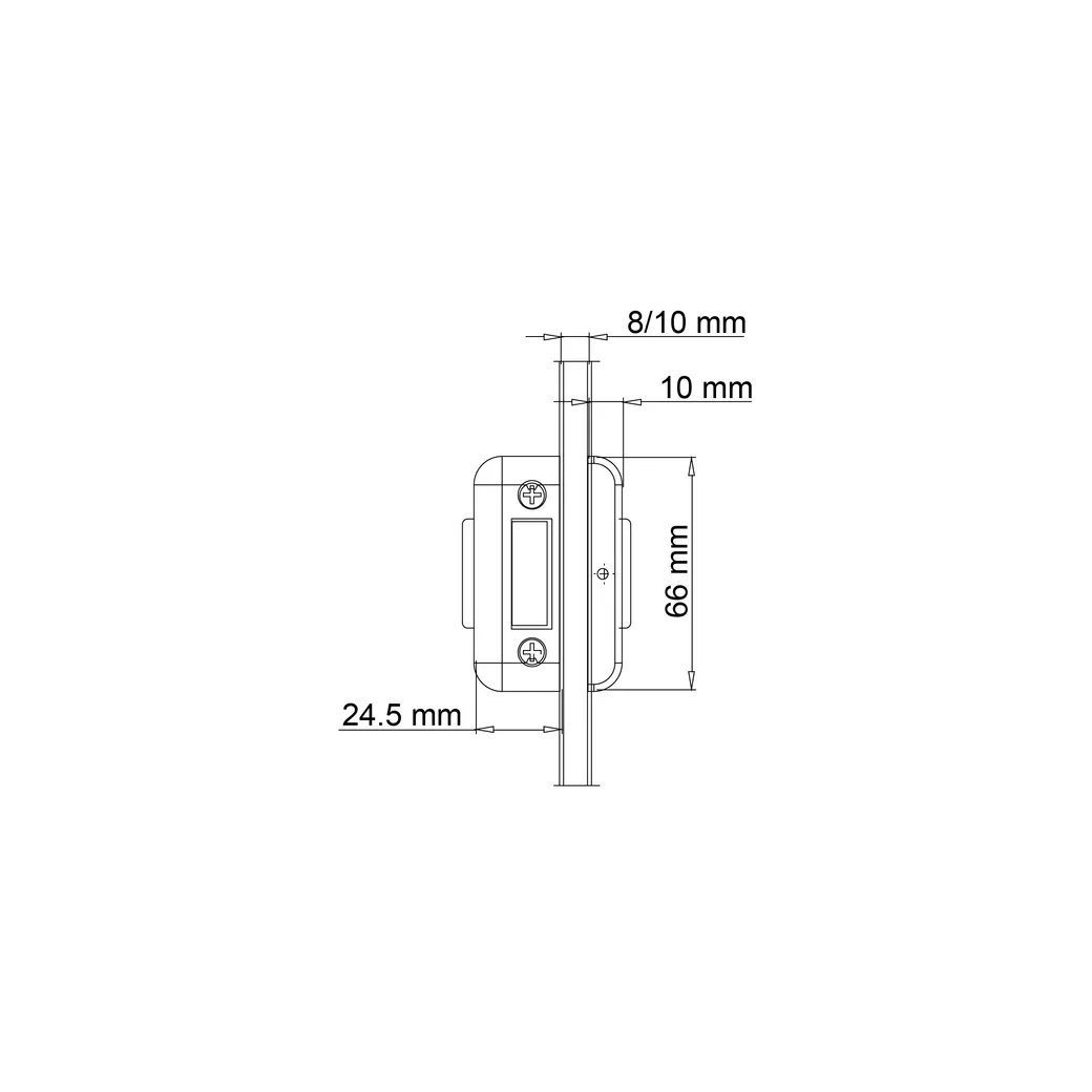 2-Flg. Glastürbeschlagset SKY unverschließbar Flüster 2-tlg. Bänder L-FORM Edelstahl-Optik matt