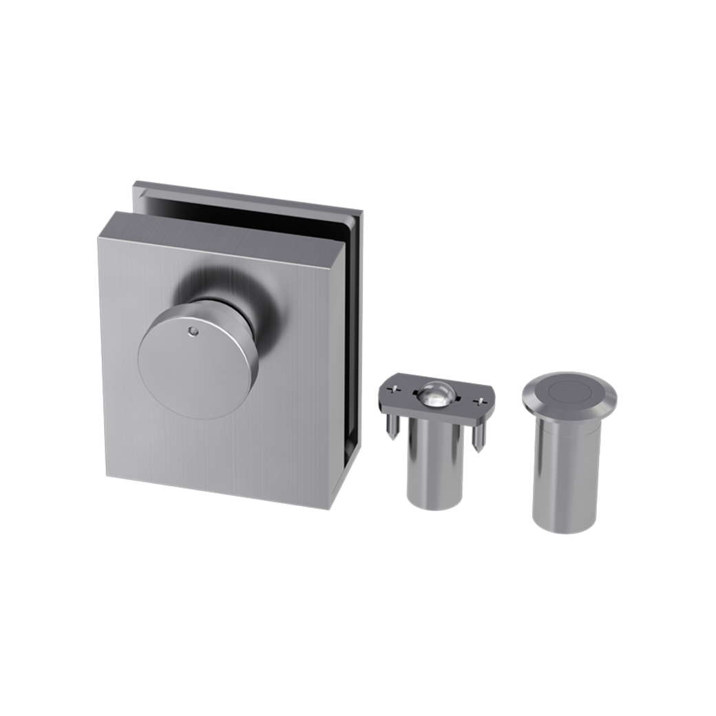 Gegenkasten Set STYLE PREMIUM inkl. Türschnäpper, Feststeller,  3tlg. Bänder Edelstahl-Optik matt