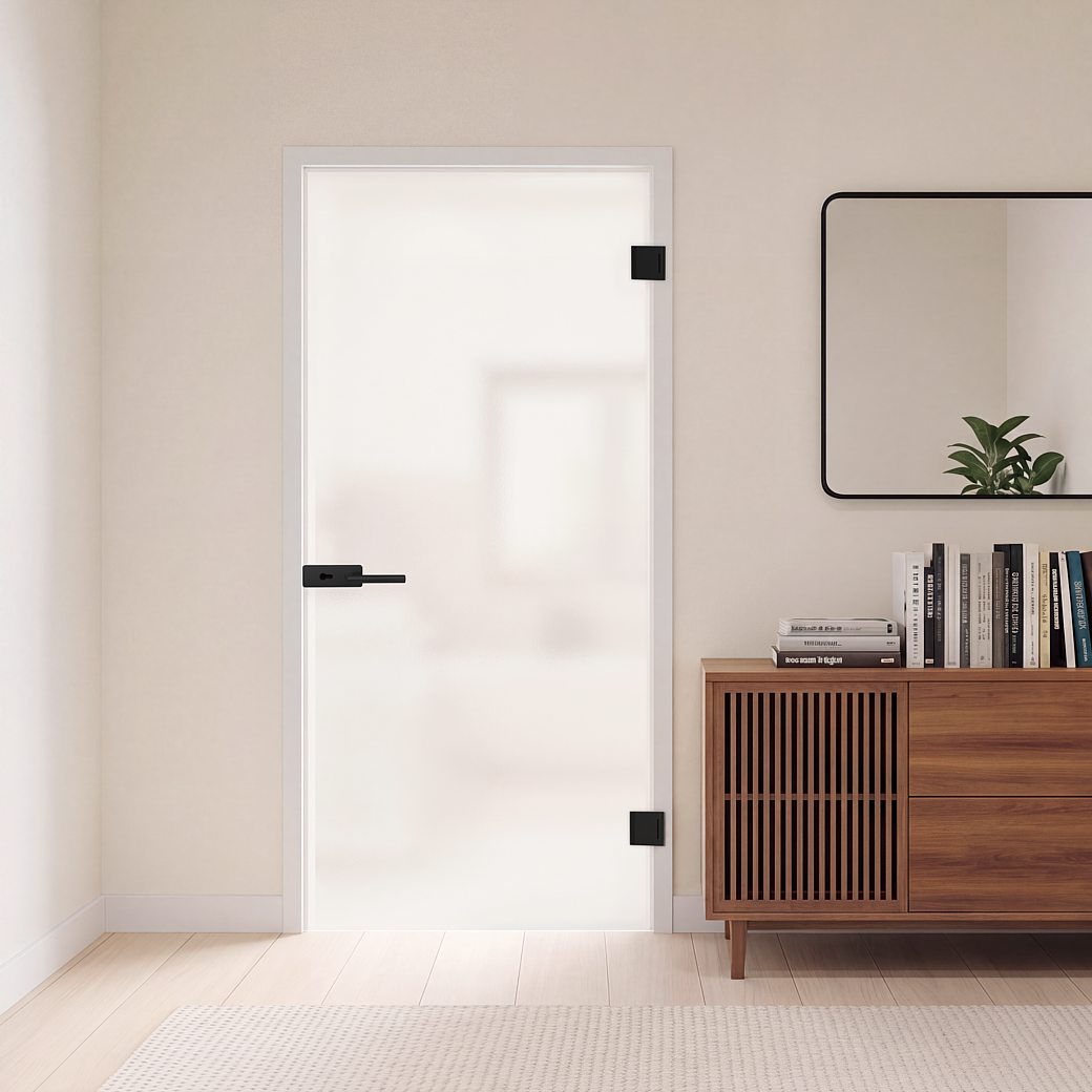 Glastürbeschlagset STYLE PREMIUM Profilzylinder Flüster 3-tlg. Bänder L-FORM schwarz Schwarz