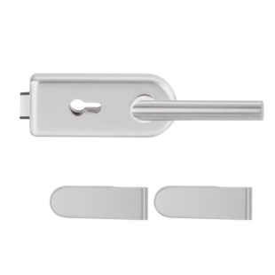 Glasdrehtürbeschlagset  SKY mit Griff L-FORM