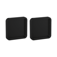 Freigestelltes Produktbild im idealen Blickwinkel fotografiert zeigt das Diamond Doors Griffmuschelpaar FLEX QUATTRO in der Version Schwarz, Klebetechnik