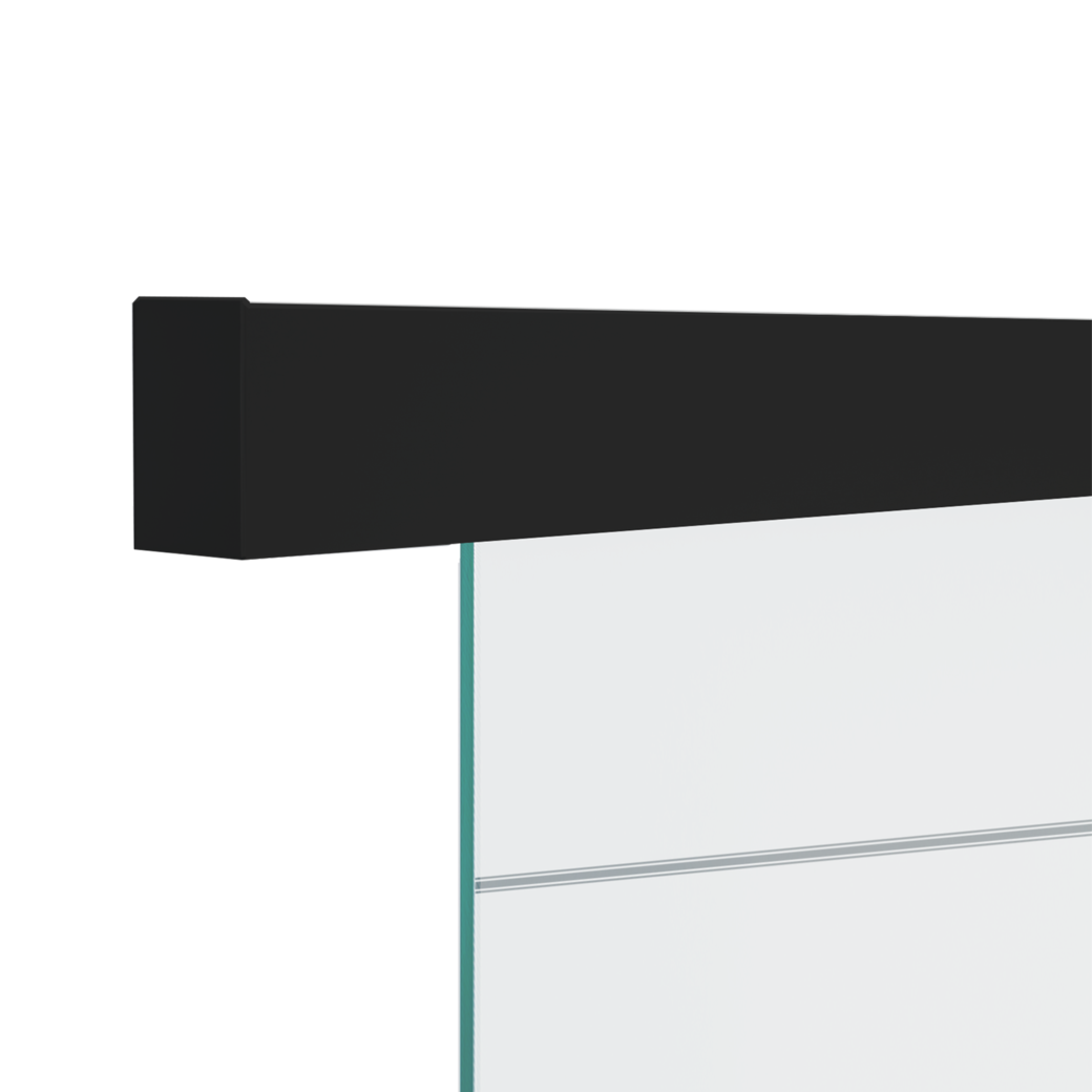 Schiebetürsystem JUBIDOOR PREMIUM Wandmontage/Glastür 1,9m 1-flügelig Schwarz CIRCLE