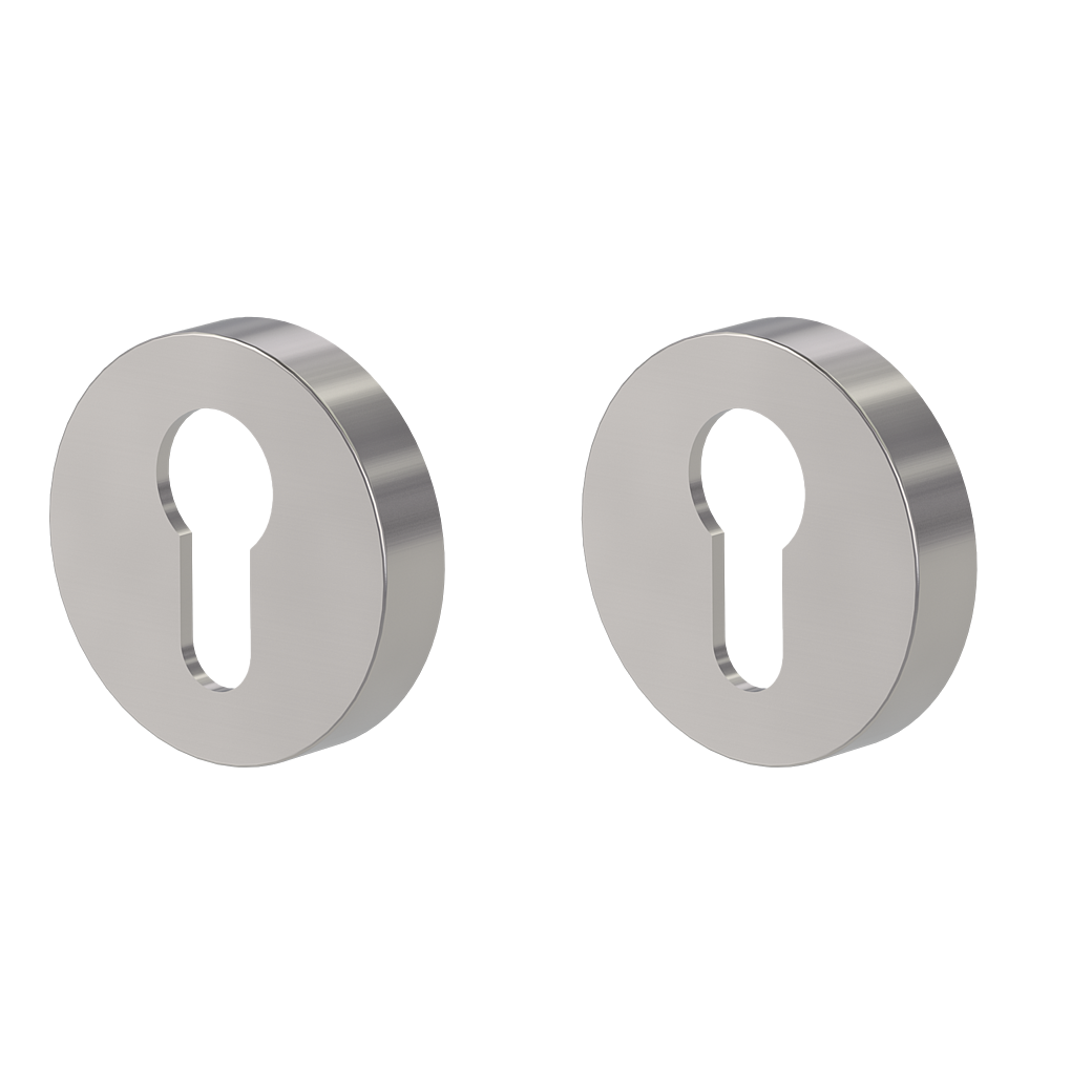 Schlüsselrosettenpaar Zink rund Profilzylinder Klipptechnik Samtgrau