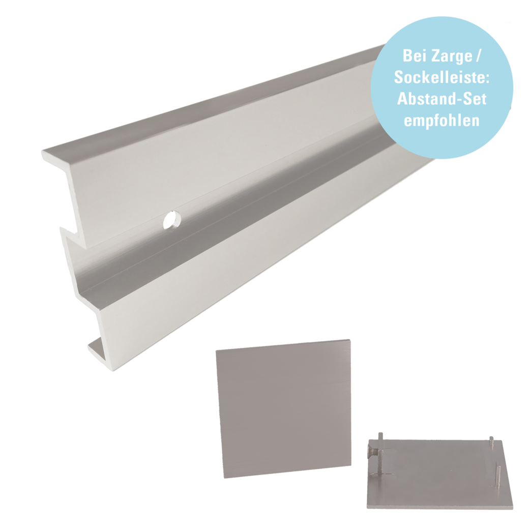Schiebetür-Set JUBIDOOR PREMIUM Glas teilmattiert 935x2058mm Wandmontage inkl. CIRCLE Alu EV1