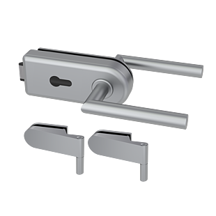 Glasdrehtürbeschlagset  SKY mit Griff L-FORM