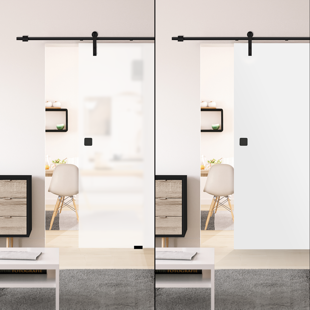 Schiebetürsystem GALAXY PREMIUM BLACK Wandmontage/Glastür, Holztür 2m 1-flg. Schwarz FLEX QUATTRO 