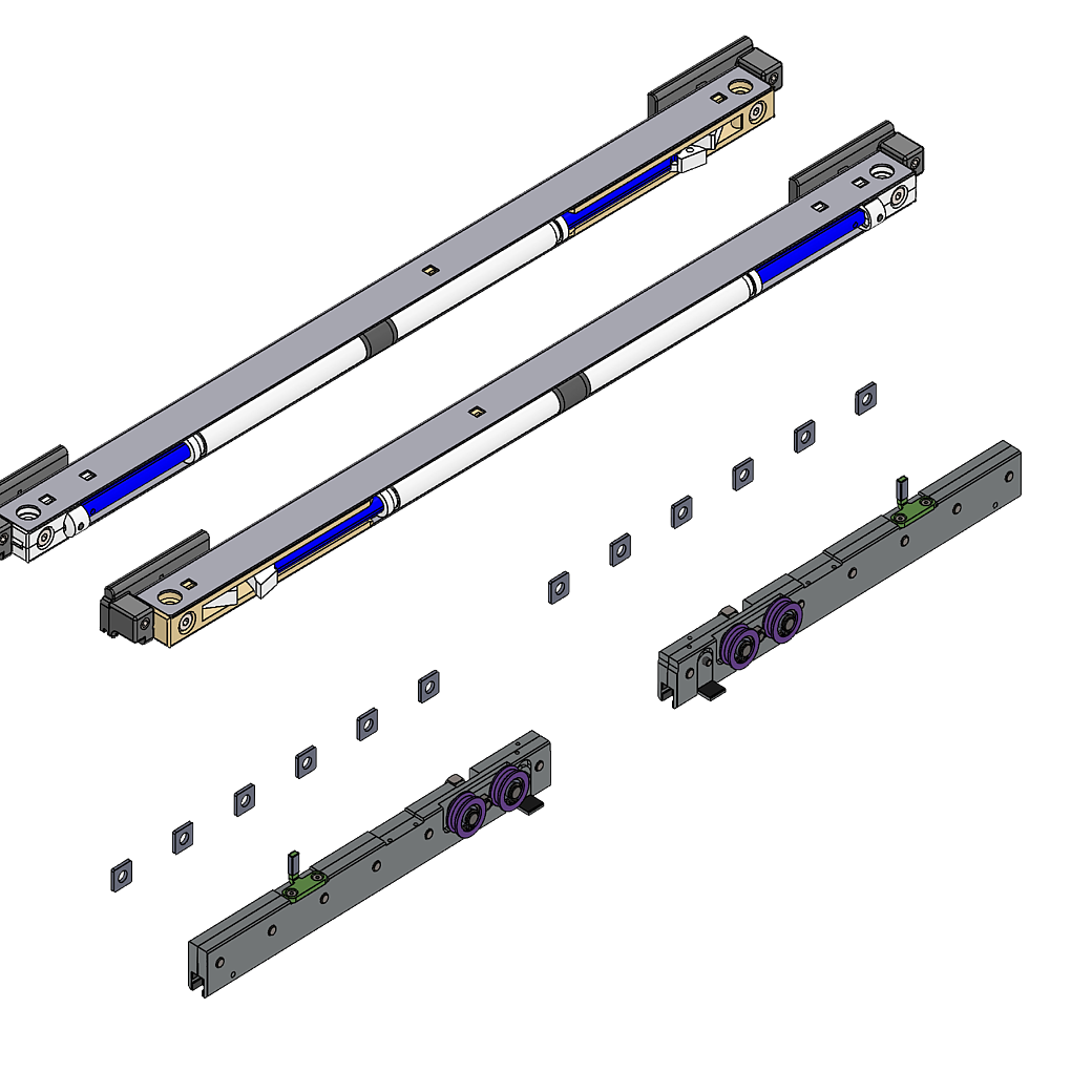 LINEA 60 2.0 Zubehör-Set Glas 2x Laufwagen, 2x Softeinzug 8+10mm Glasdicke, max. 120kg