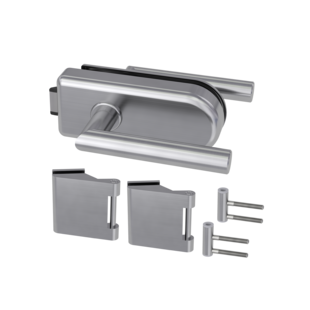 Glasdrehtürbeschlagset  SKY mit Griff L-FORM