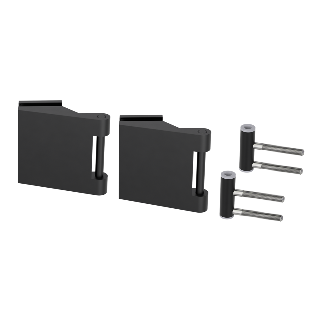 Gegenkasten Set STYLE PREMIUM inkl. Türschnäpper, Feststeller,  3tlg. Bänder Schwarz
