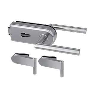 Glasdrehtürbeschlagset  SKY mit Griff L-FORM