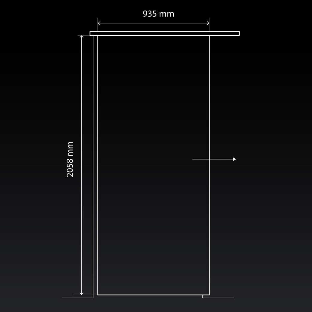 Glasschiebetür DD 545 ESG BASIC GREEN klar 935x2058x8mm