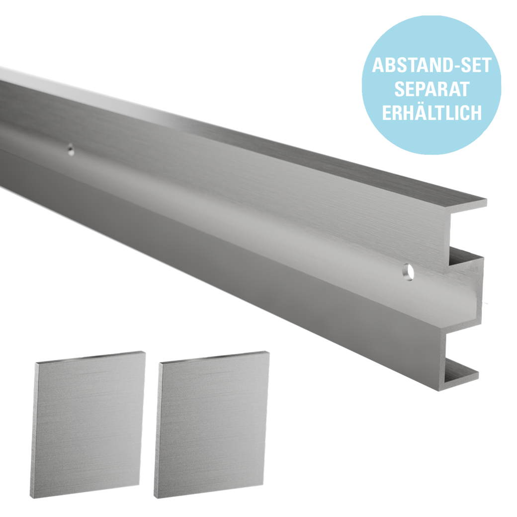 Schiebetürsystem LINEA 40 Wandmontage/Glastür 1,9m 1-flg. Alu EV1 CIRCLE