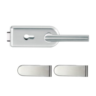 Glasdrehtürbeschlagset  SKY mit Griff L-FORM