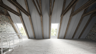 Abbildung zeigt die Diamond Doors Projekt-Idee Wohnraumsituation vor Dachausbau
