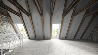 Abbildung zeigt die Diamond Doors Projekt-Idee Wohnraumsituation vor Dachausbau