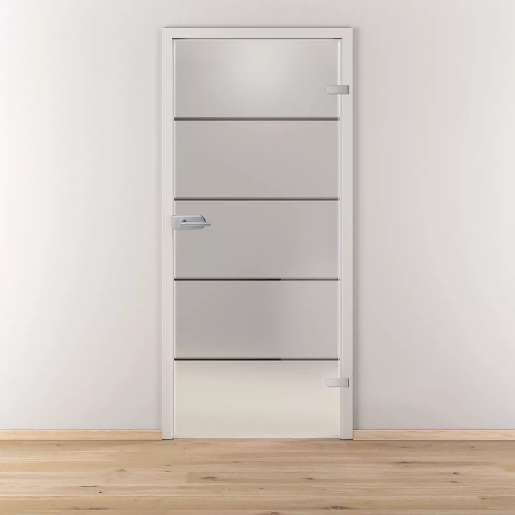 Glasdrehtür-Set JUBIDOOR 6.0 L-FORM Alu EV1 821x2013x8mm Studio/Office Ö-Norm R