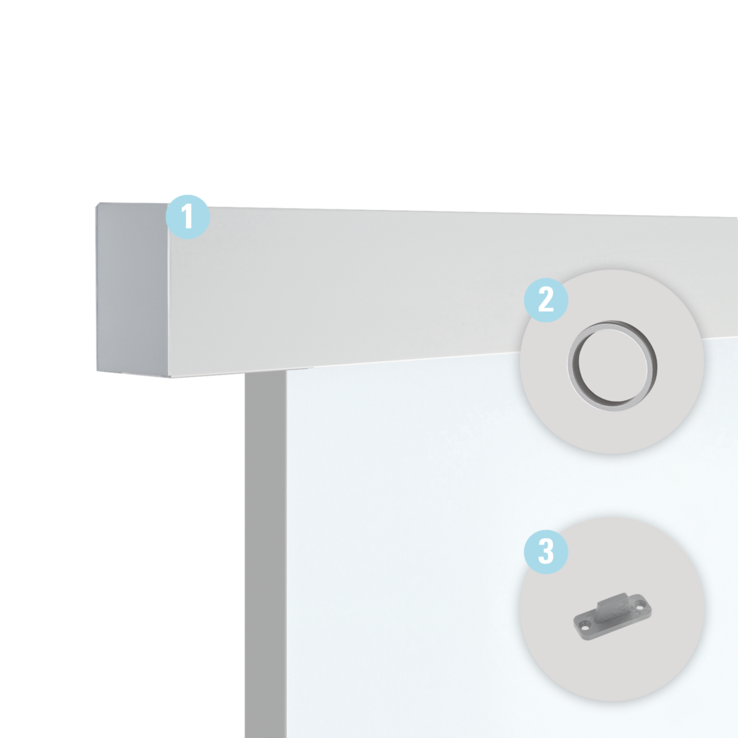 Schiebetürsystem LINEA 40 Wandmontage/Holztür 1,9m 1-flg. Alu EV1 GM_49110