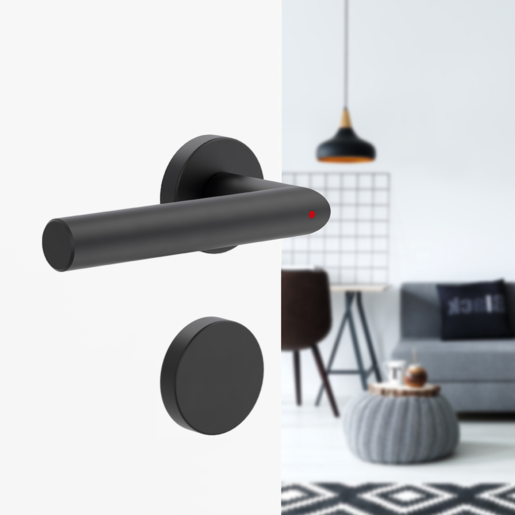 Schlüsselrosettenpaar rund Blindrosette Klipptechnik Schwarz