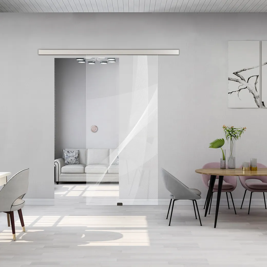 Schiebetürsystem LINEA 40 Wandmontage/Glastür 1,9m 1-flg. Alu EV1 CIRCLE