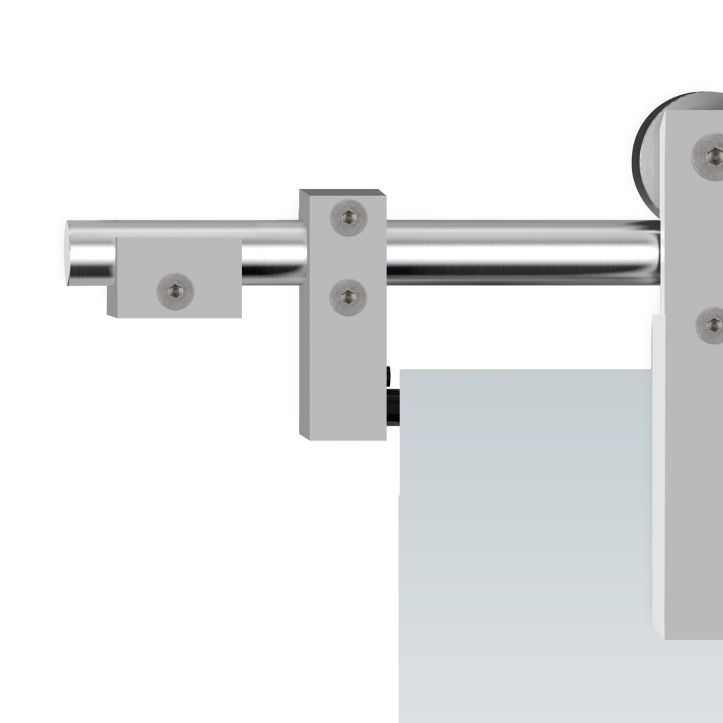 Schiebetürsystem TENDER PURE Wandmontage/Glastür 2m 1-flügelig Edelstahl matt