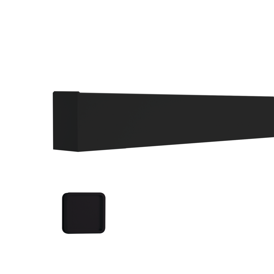 Freigestelltes Produktbild im idealen Blickwinkel fotografiert zeigt das Diamond Doors Schiebetürsystem NOVA 406 PREMIUM für Glastür, 1-flügelig, Schwarz mit Griffmuschel GM-e 491