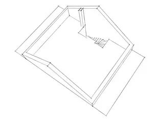Skizze zeigt die Diamond Doors Projekt-Idee Wohnraumsituation vor Dachausbau