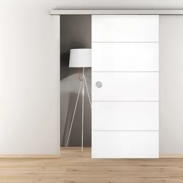 Holz-Schiebetür Weisslack 4 Linien