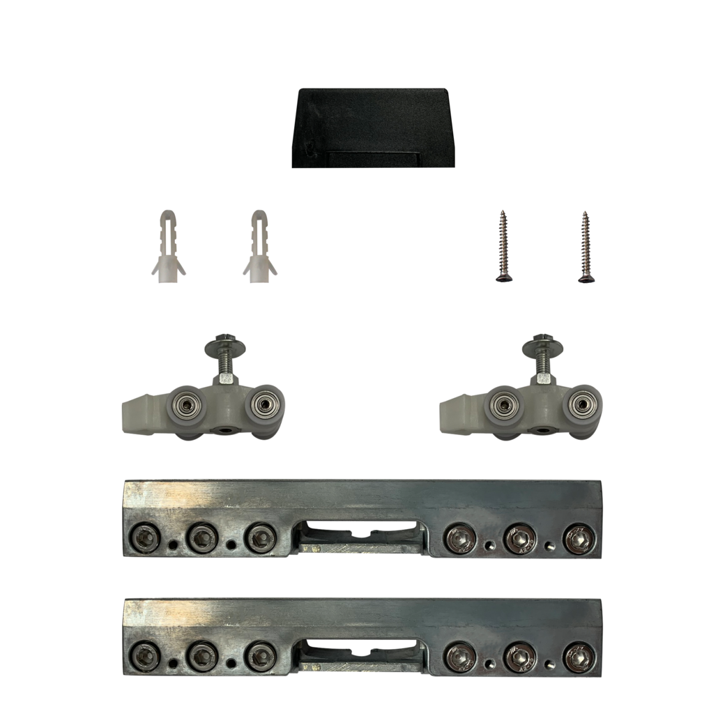 Montage-Set Schiebetürsystem LINEA 40 Laufwagen, Klemmbacken, Bodenführung