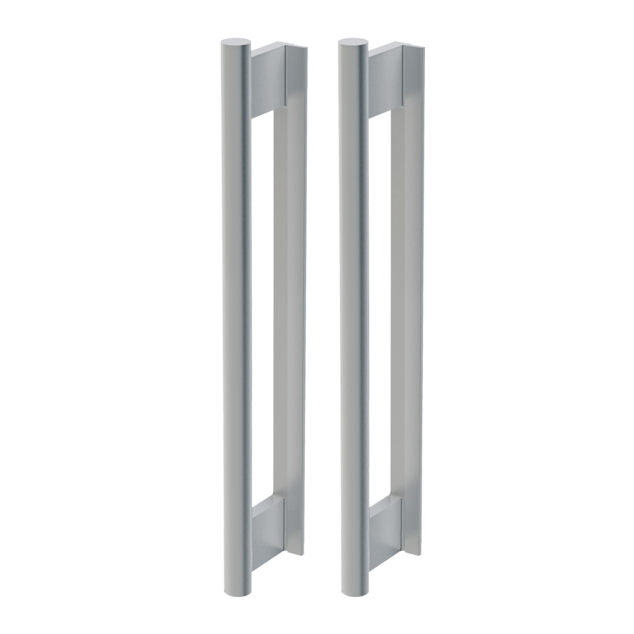 Freigestelltes Produktbild im idealen Blickwinkel fotografiert zeigt das Diamond Doors Griffstangenpaar GS_49016 in der Version unverschließbar, Edelstahl matt, Klebetechnik