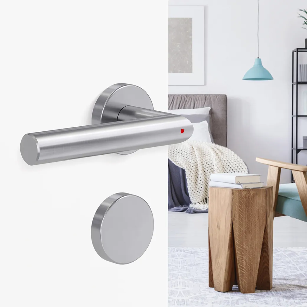 Schlüsselrosettenpaar rund Blindrosette Klipptechnik Edelstahl matt