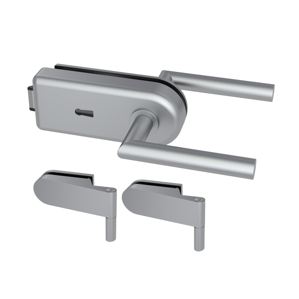 Glastürbeschlagset SKY Buntbart Flüster 2-tlg. Bänder L-FORM Alu EV1