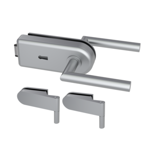 Glasdrehtürbeschlagset  SKY mit Griff L-FORM