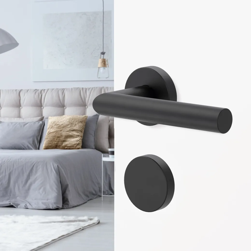 Schlüsselrosettenpaar rund Blindrosette Klipptechnik Schwarz