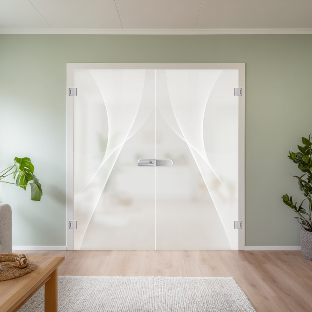 Gegenkasten Set SKY inkl. Türschnäpper, Feststeller,  3tlg. Bänder Edelstahl-Optik matt