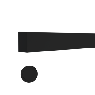 Freigestelltes Produktbild im idealen Blickwinkel fotografiert zeigt das Diamond Doors Schiebetürsystem LINEA 40 PREMIUM für Glastür, 1-flügelig, Schwarz mit Griffmuschel CIRCLE
