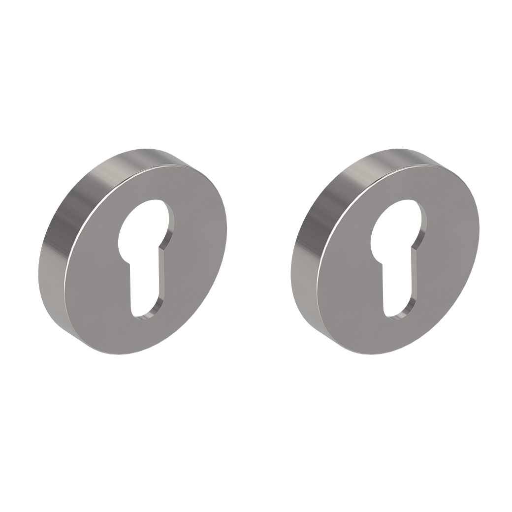 Schlüsselrosettenpaar Zink rund Profilzylinder Klipptechnik Samtgrau