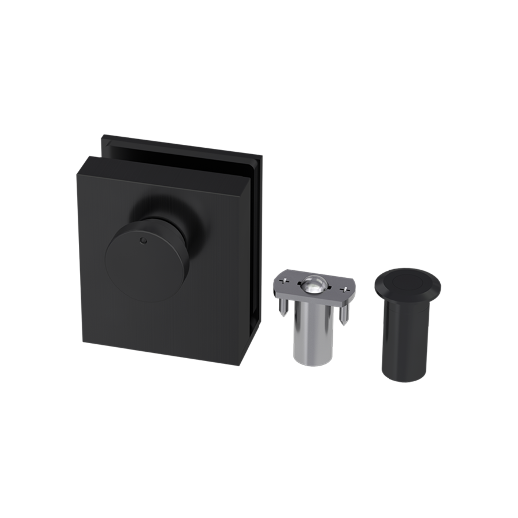 Gegenkasten Set STYLE PREMIUM inkl. Türschnäpper, Feststeller,  3tlg. Bänder Schwarz