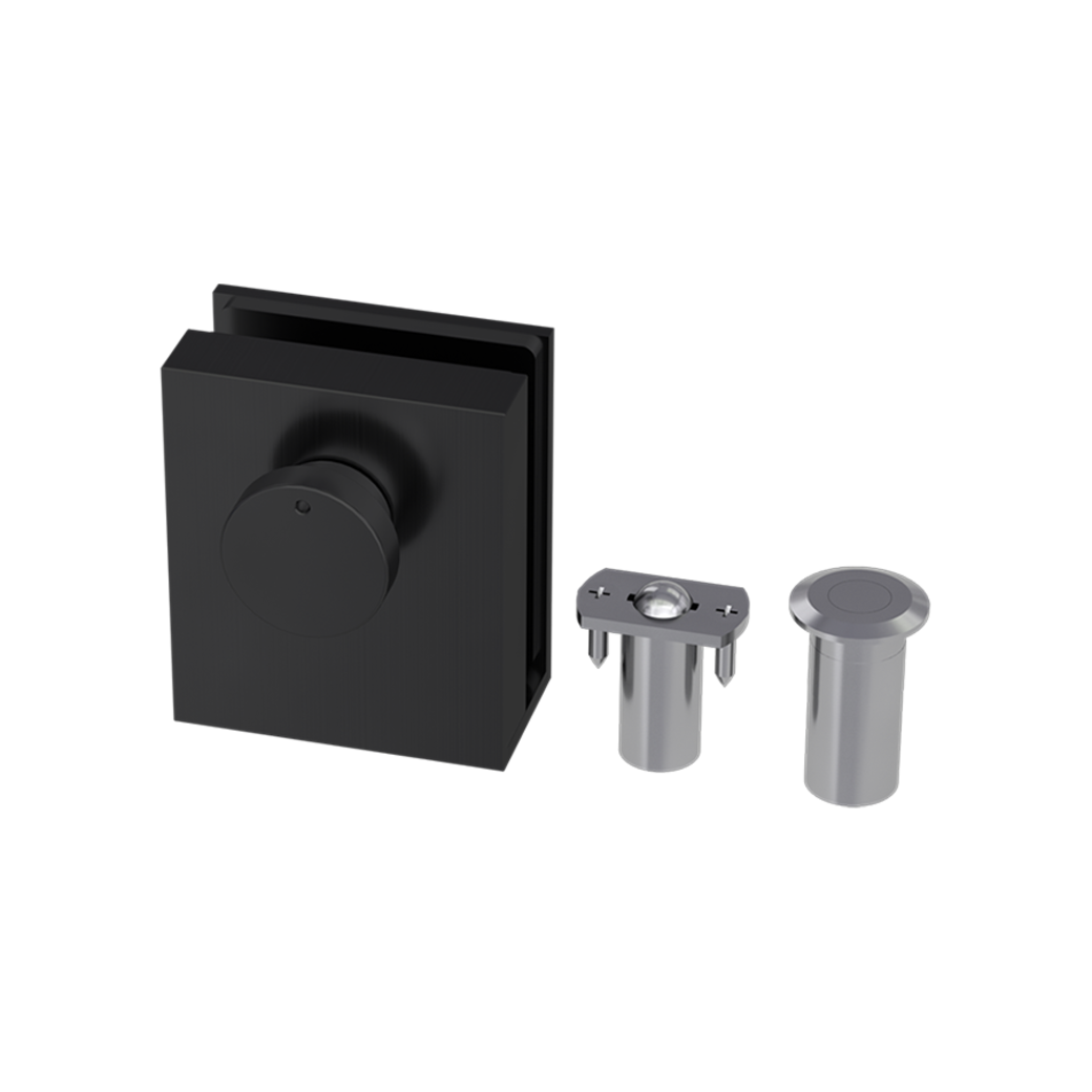 Gegenkasten Set STYLE PREMIUM inkl. Türschnäpper, Feststeller,  3tlg. Bänder Schwarz