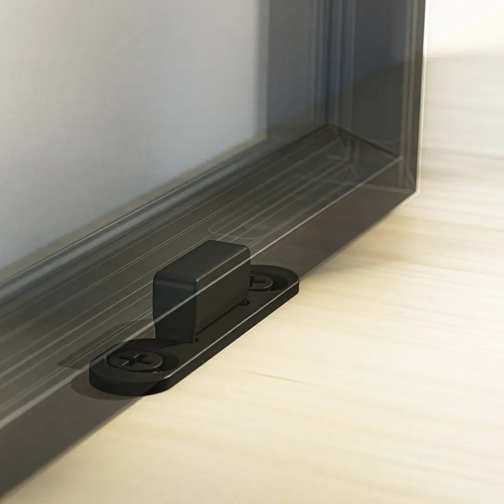 Schiebetür-Set JUBIDOOR LOFTLINE BLACK inkl. Griffstange Glas teilmattiert 935x2058 Wandmontage