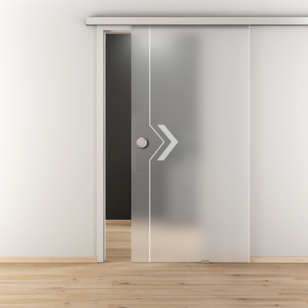 Glasschiebetür Classic_599 ESG BASIC GREEN matt 935x2058x8mm