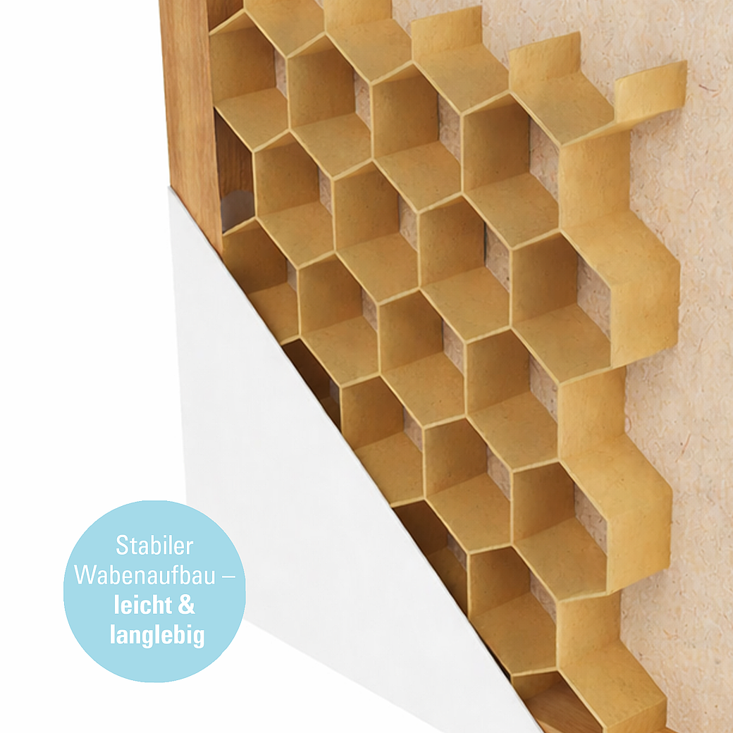 Holzschiebetür BLACK EDGE weiß matt 9016 blickdicht Wabenaufbau  935x2058x39mm weiß